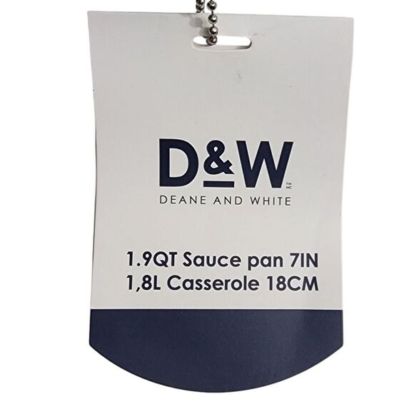 D&W Premium Cookware 7in Saucepan Casserole Nonstick With Glass Lid 1.9QT Black - Picture 2 of 13
